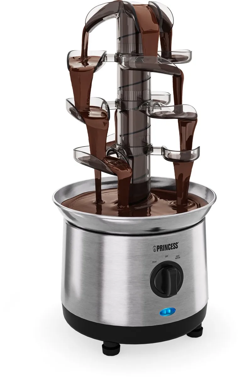 Princess 293000 Chocoladefontein - Chocolade fondue - Cascade 4 Lagen - Warmhoudfunctie by Princess in Rvs – product photo
