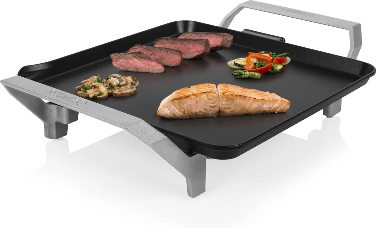 Table Chef Compact 103090 - Grill & Bakplaat - Gourmet - 28x28 cm - Regelbare thermostaat - 1500W van Princess in Zwart – productfoto