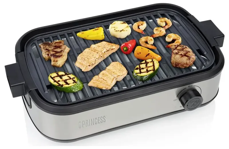 Table Chef Purify - 103215 - Tafel BBQ - 35 x 21 cm - Tafelgrill en Barbecue met Luchtfiltersysteem - Ingebouwde Afzuiging - Tot 260 Graden - PFAS Vrij -1800 W by Princess in Black – product photo 2 of 2