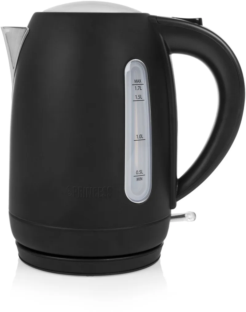 Waterkoker 236032 – 1.7 Liter – 360° draaibaar - 2200W– Black Steel Collectie by Princess in Matwart – product photo