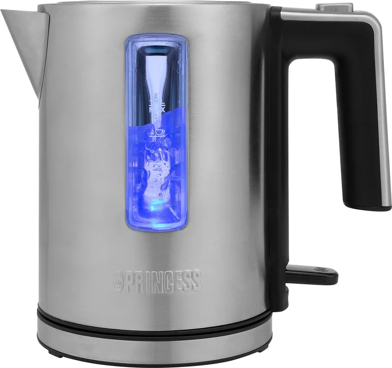 Waterkoker Deluxe 236045 – 1 liter – 360⁰ draaibaar - 2200W - RVS von Princess in Silber – Produktfoto