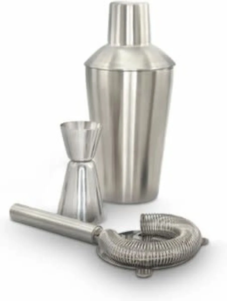 Cocktail - Cocktailset - set 3-delig - zeef, shaker en maatbeker de Pulltex en Argent – photo produit