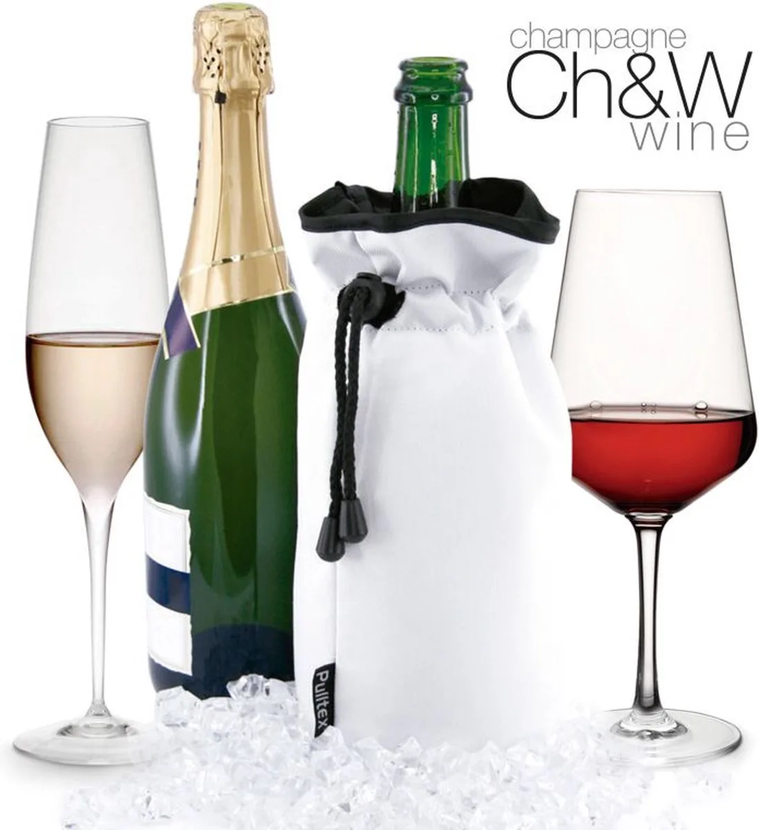 Cooler bag koelzak wijnkoeler wijn champagne by Pulltex in White – product photo