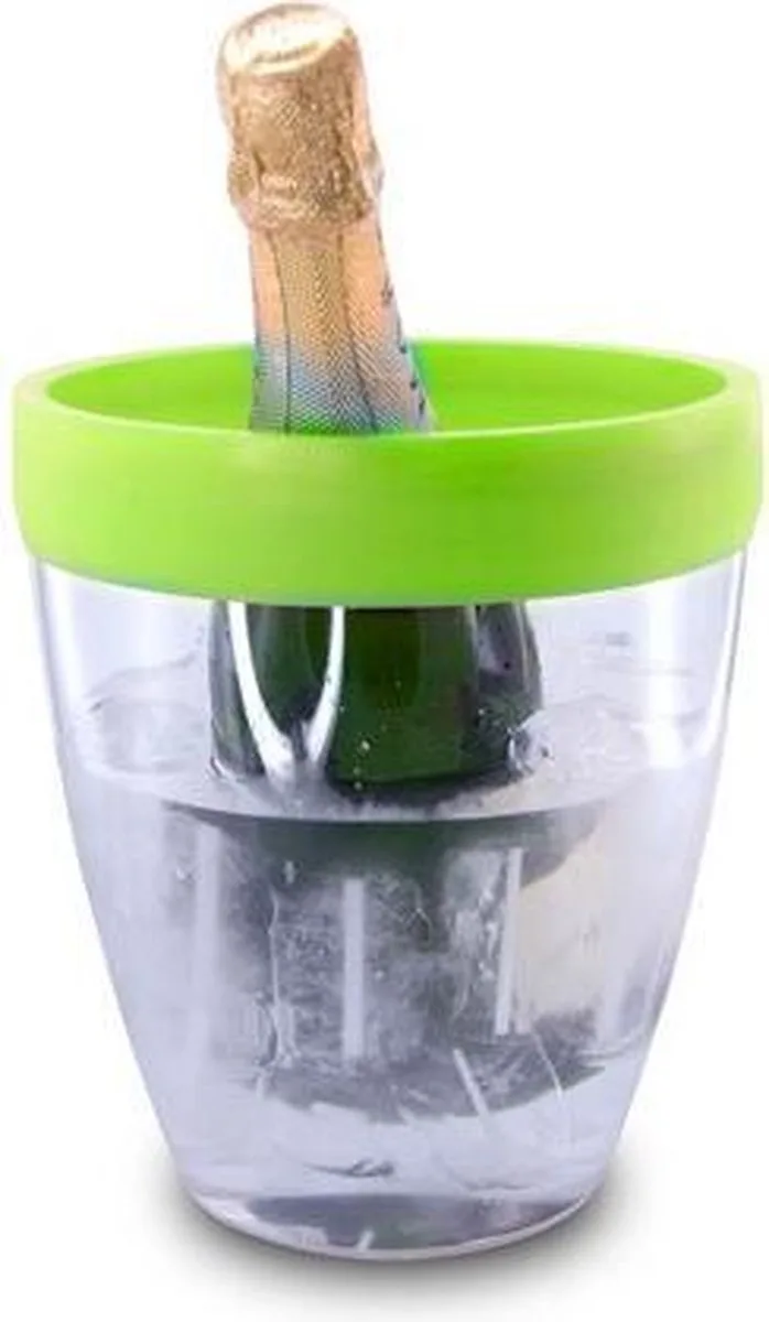 ICE BUCKET Silicone transparant + groene rand van Pulltex in Groen – productfoto