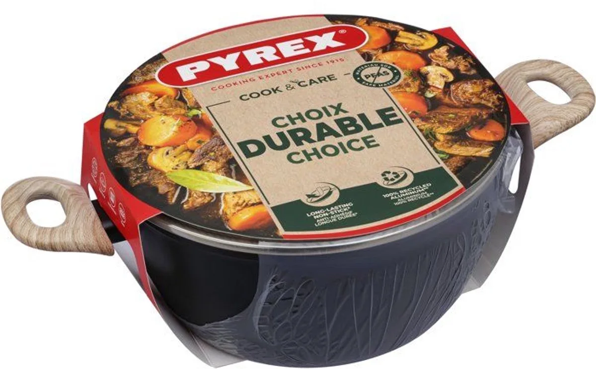 Braadpan met deksel van Pyrex in Zwart – productfoto