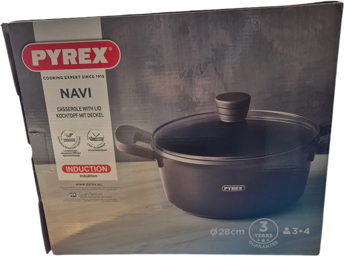 casserole pan 28 cm fra Pyrex i Grå – produktbillede