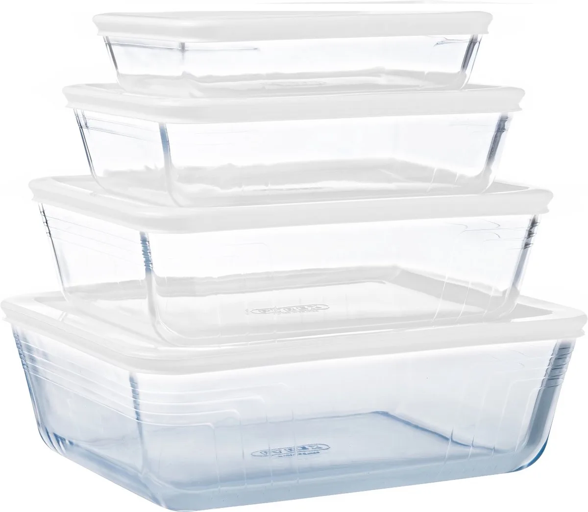 Cook & Freeze Ovenschaal Met Deksel - Set van 4 Stuks - Glas fra Pyrex i Gennemsigtig – produktbillede