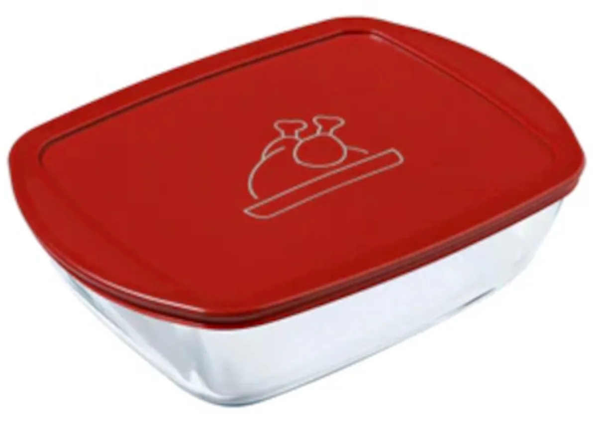 Cook & Store Ovenschaal 2.5L Rechthoekig 28x20cm fra Pyrex i Rød – produktbillede