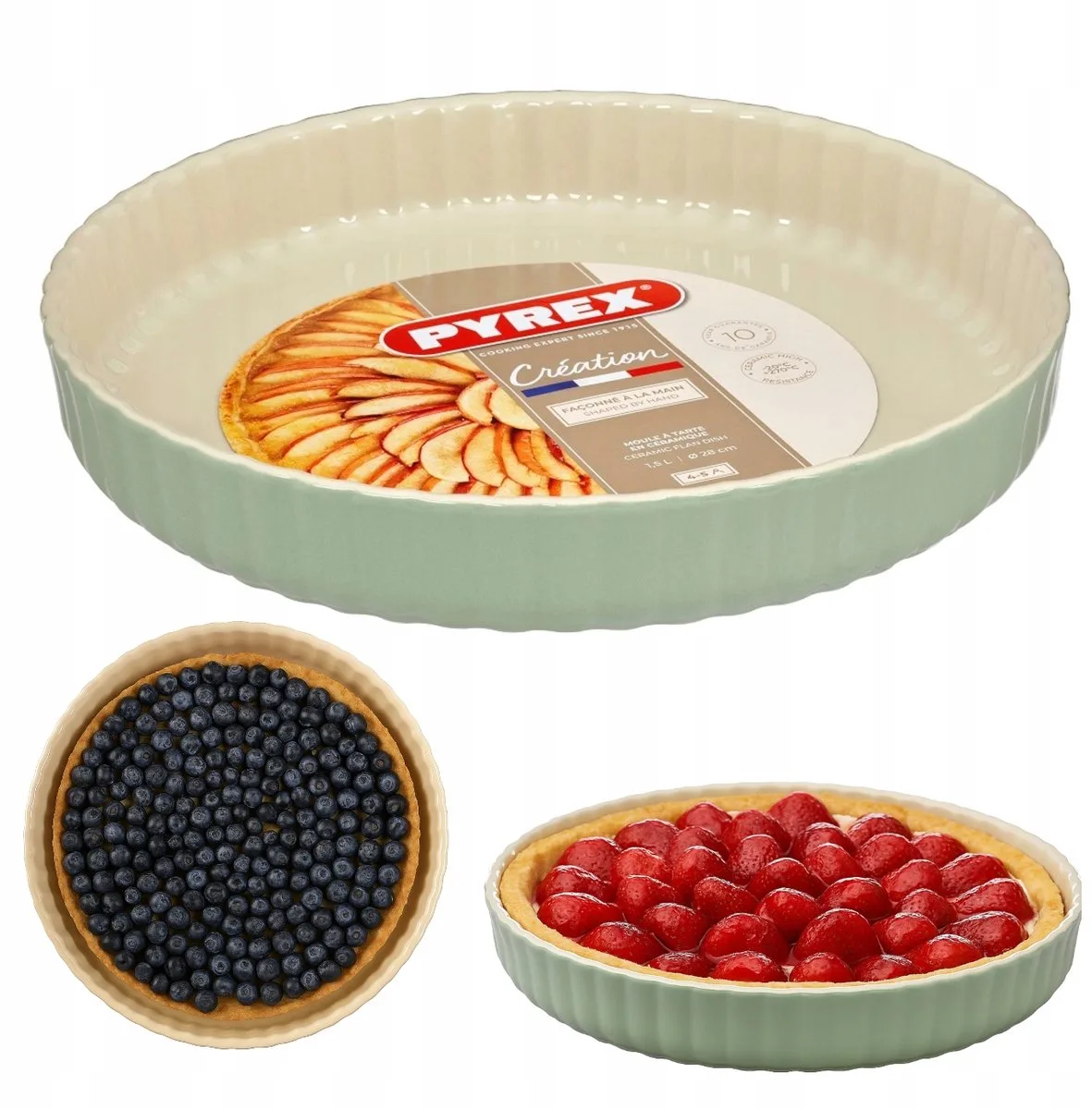 Creation Keramische Taartvorm Ø 28 cm von Pyrex in Grün – Produktfoto