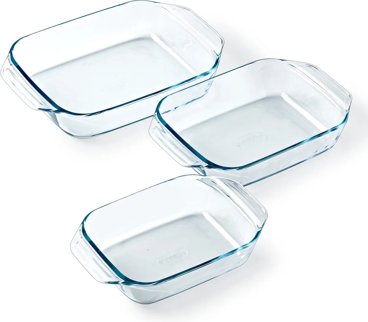 Irresistible Ovenschaal met Grepen 3-Delig - Borosilicaatglas van Pyrex in Transparant – productfoto