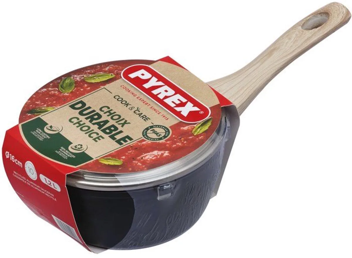 Kookpan met deksel van Pyrex in Zwart – productfoto