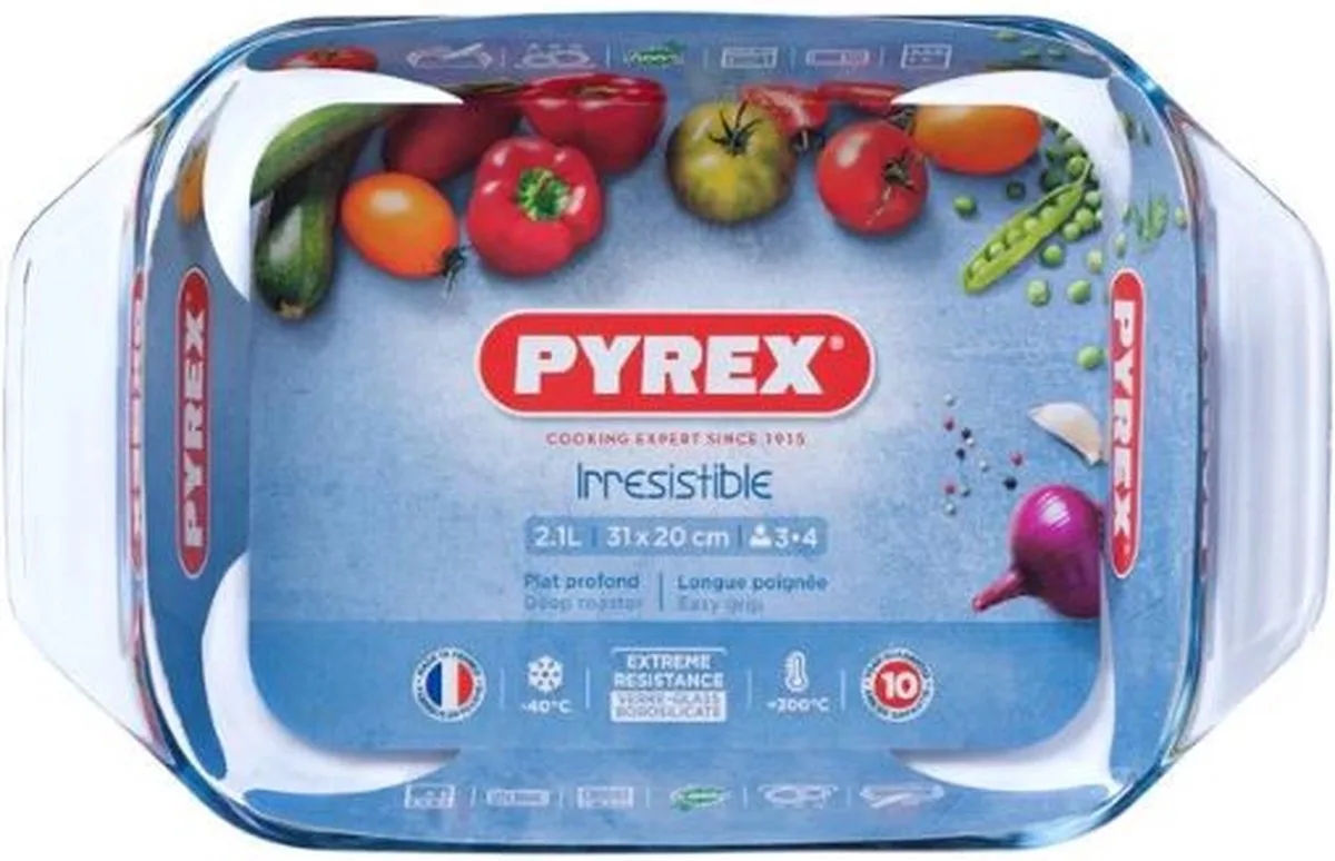 Let's Share Ovenschaal met Grepen 2L - Borosilicaatglas van Pyrex in Transparant – productfoto