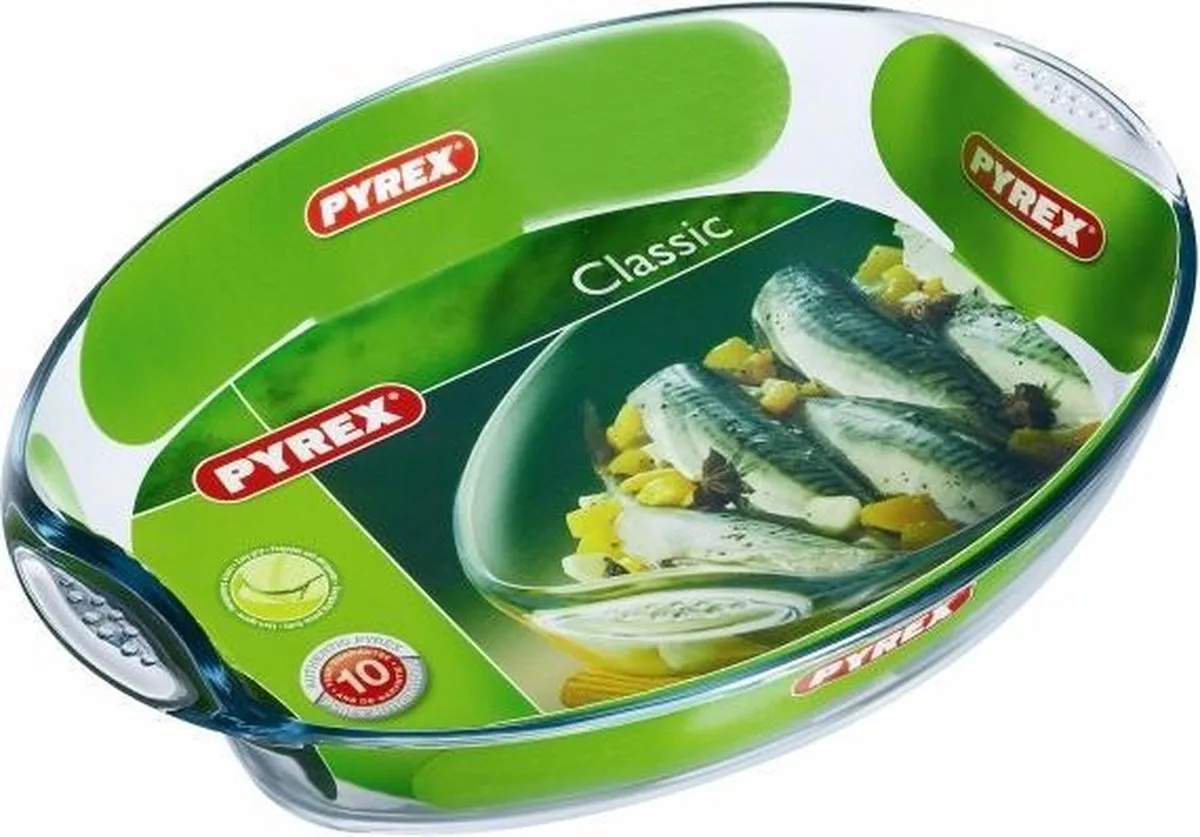 Let's Share Ovenschaal Ovaal met Grepen 4 liter - Borosilicaatglas de Pyrex en Transparent – photo produit
