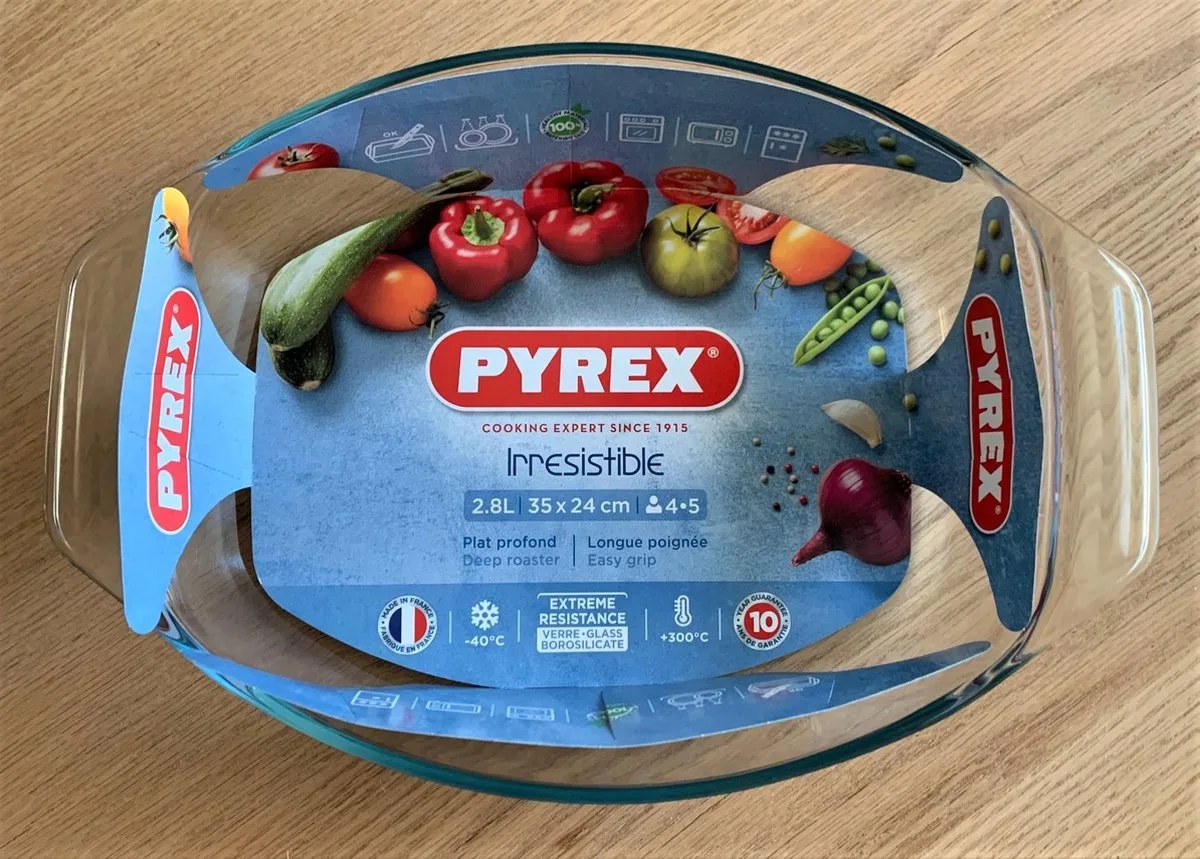 Let's Share Ovenschaal Rechthoek met Grepen 700 ml - Borosilicaatglas van Pyrex in Transparant – productfoto