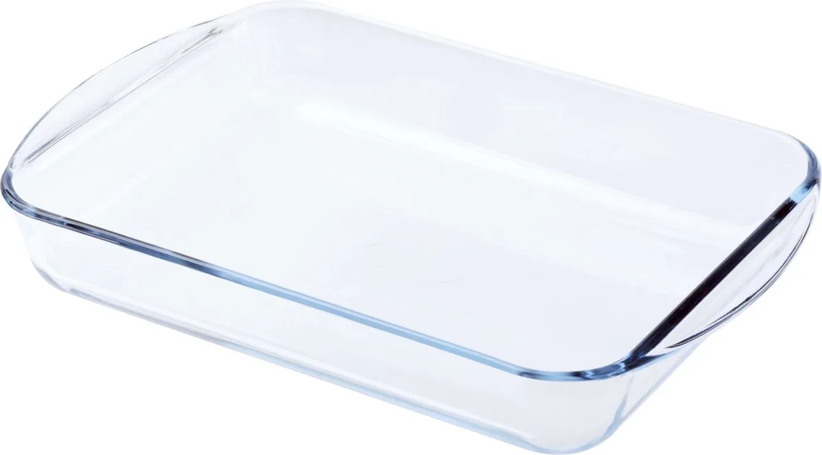 Must Have Kits Ovenschaal Ovaal en Rechthoek met Grepen 2-Delig - Borosilicaatglas van Pyrex in Transparant – productfoto