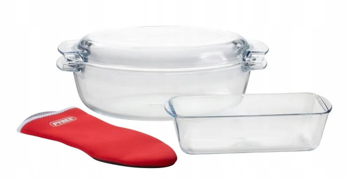 Ovenschaal 5.8L met Deksel, Cakevorm & Ovenwanten by Pyrex in Transparent – product photo