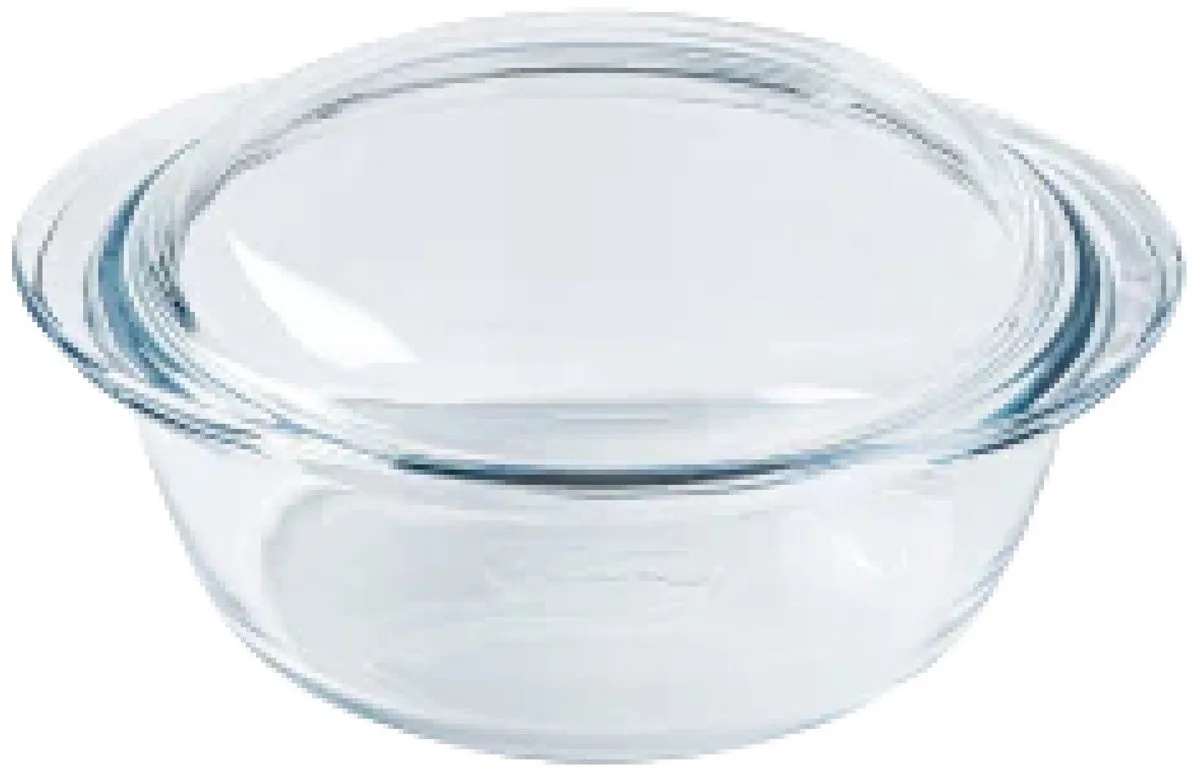 Ovenschaal - Braadslede - 1+ 0.4 liter - Rond - Met deksel - glas - 21 x 18 x 10 cm de Pyrex en Transparent – photo produit