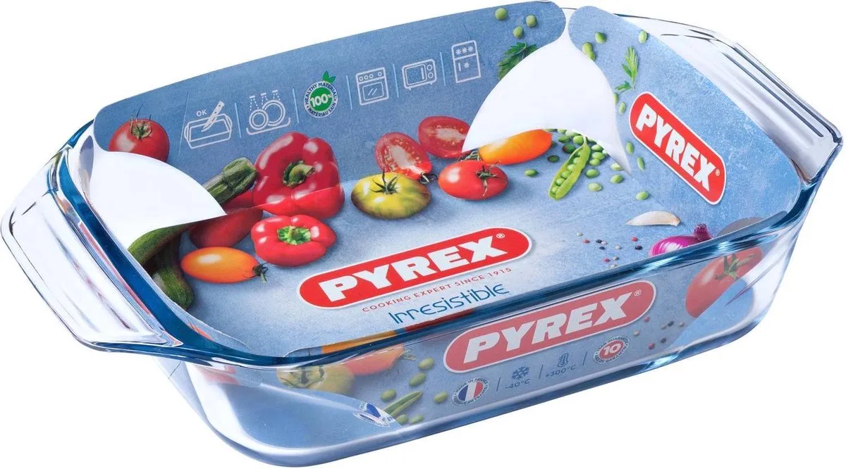 Ovenschaal Rechthoek - Met Grepen - Borosilicaatglas - 1,4 liter de Pyrex en Transparent – photo produit