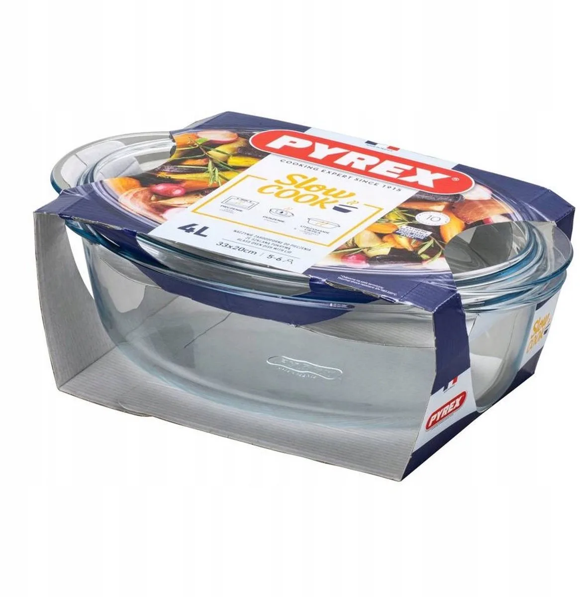 Ovenschaal Slow Cook Ovaal 4L met Deksel van Pyrex in Transparant – productfoto