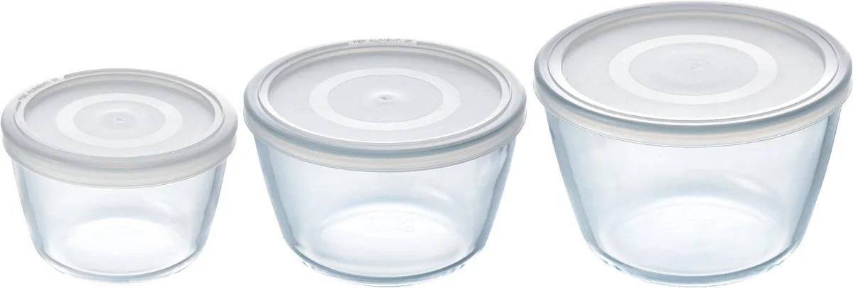 Ovenschalenset - Cook&Freeze - 0,6 L, 1,1 L & 1,6 L - Borosilicaat glas - Ovenschaal 3-delig - 3 stuks de Pyrex en Transparent – photo produit