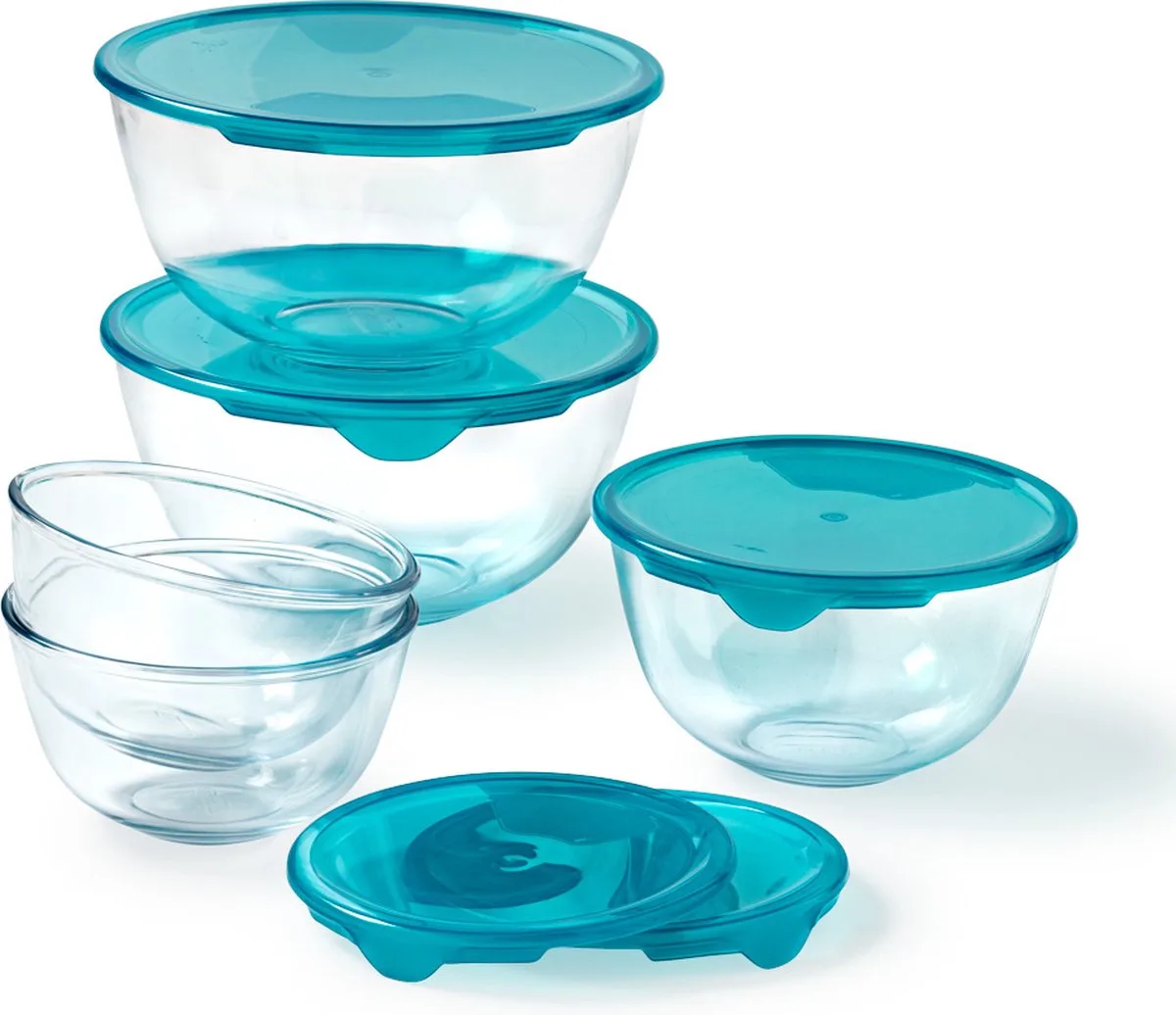 Prep & Store Mengkom met Deksel 5-Delig - Borosilicaatglas van Pyrex in Transparant – productfoto