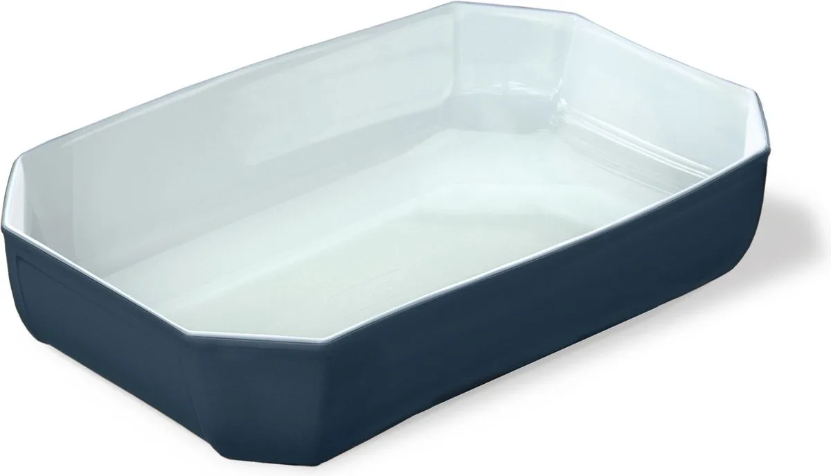 Rechthoekige Ovenschaal 3,2l - Borosilicaatglas - Glazuur Buitenzijde - 33x22xH7cm van Pyrex in Grijs – productfoto