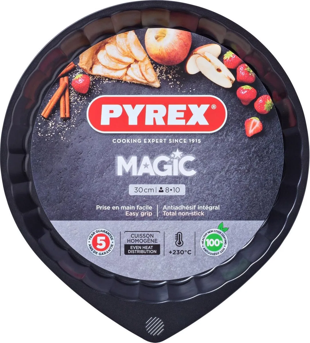 Taartvorm, 30 cm de Pyrex en Noir – photo produit