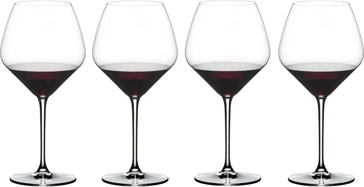 Rode Wijnglazen Extreme - Pinot Noir - 4 Stuks - Wijnglazen voor rode wijn - Perfect voor proeverijen - Kristalglas - Hoogte 247 mm - Inhoud 770 ml - Glaswerk - Wijnglazen en -benodigheden de Riedel en Transparent – photo produit