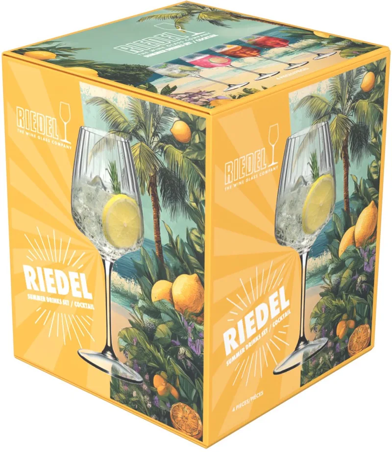 Summer Drinks Cocktail Set, set van 4, cocktailglas, longdrinkglas, kristalglas, 550 ml, 5515/27 by Riedel in Transparent – product photo
