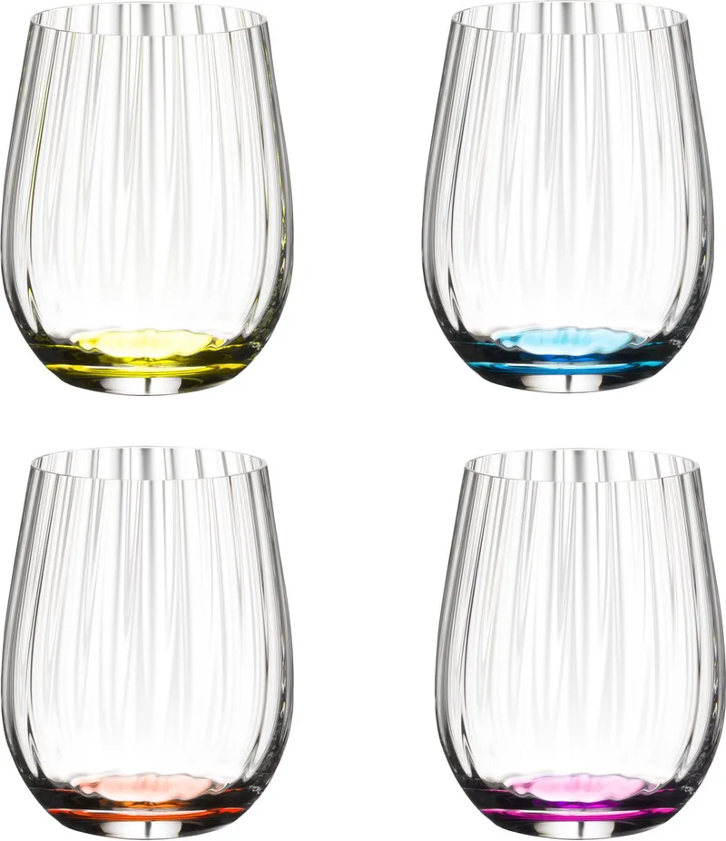 Tumbler Glas optical Happy O - Ribbel - 337 ml - 4 stuks by Riedel in Transparent – product photo