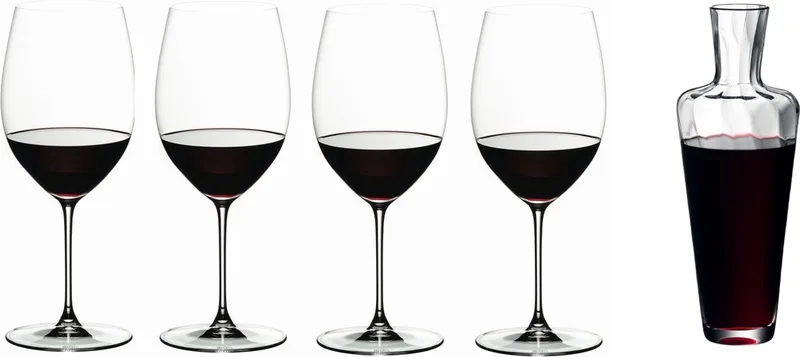 Wijnglazenset - Rode Wijnglazen - Veritas - Cabernet / Merlot + Wine Friendly Decanter by Riedel in Transparent – product photo
