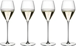 Wijnglazenset Veloce Champagne - Set van 4 champagneglazen - Druif ras specifieke flutes - Kras- en breukbestendig - Vaatwasserbestendig - Kristalglas - 570 ml - Glaswerk - Wijnglazen Set de Riedel en Transparent – photo produit 1 sur 5