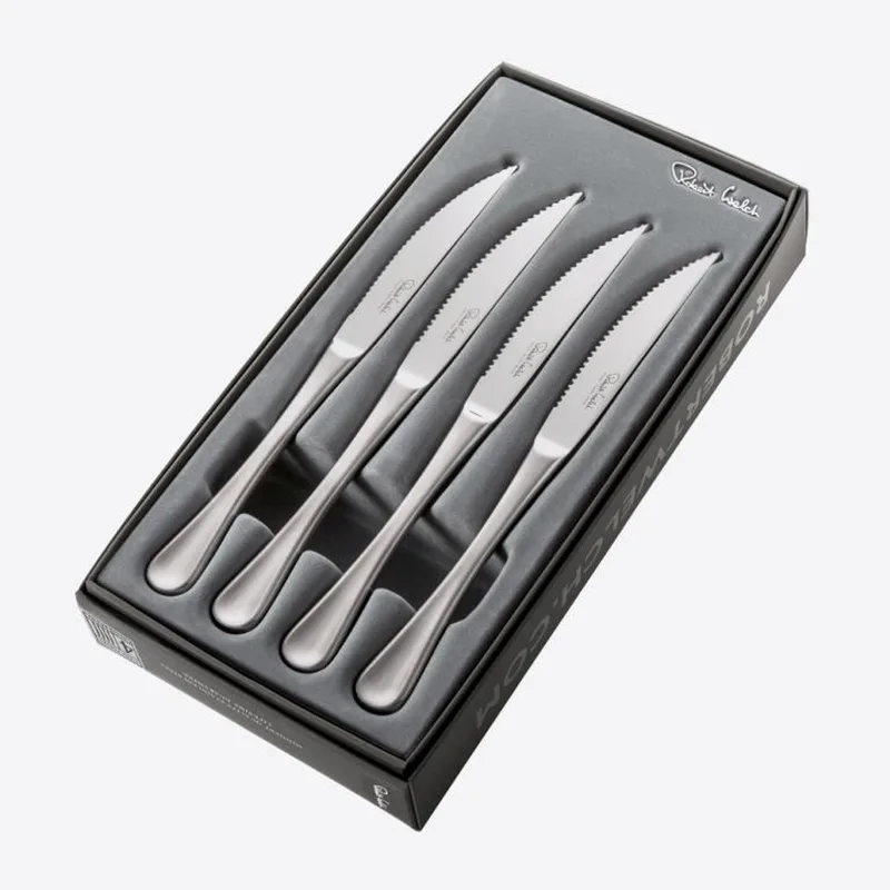 RW2 set van 4 steakmessen uit rvs mat 24cm by Robert Welch in Zilvergrijs – product photo