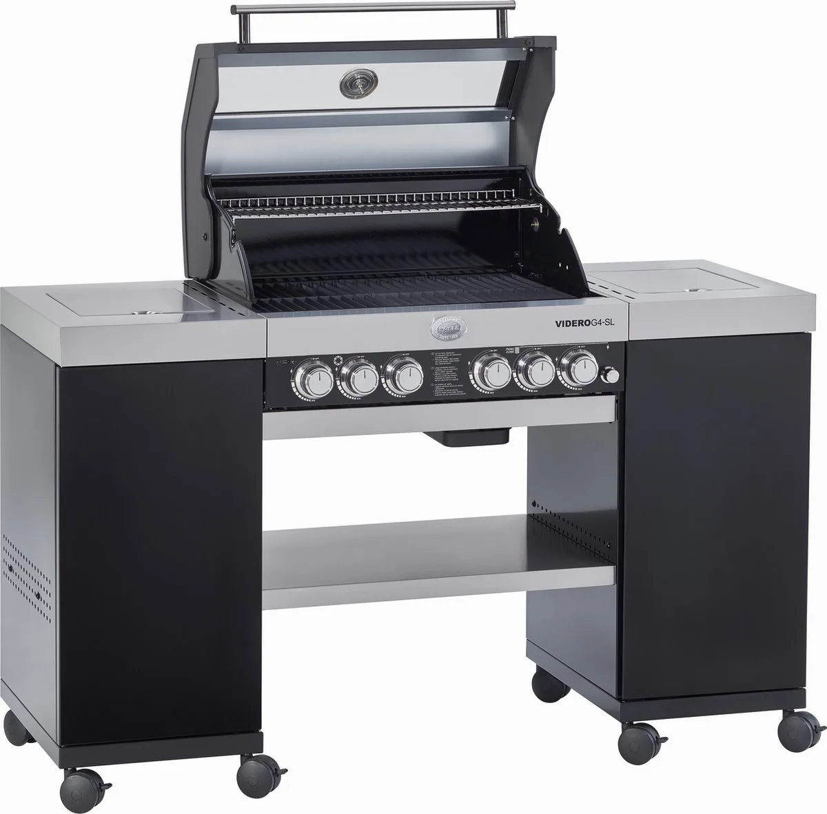Barbecue - Barbecue Gas Videro G4-SL 30 mbar - Roestvast Staal van Rösle in Zwart – productfoto