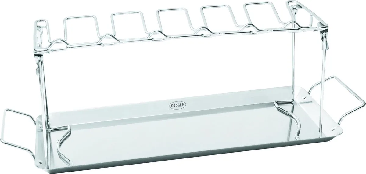 Barbecue Braadrek - Geschikt voor Kippenbouten - 47x16x5 cm van Rösle in Zilver – productfoto