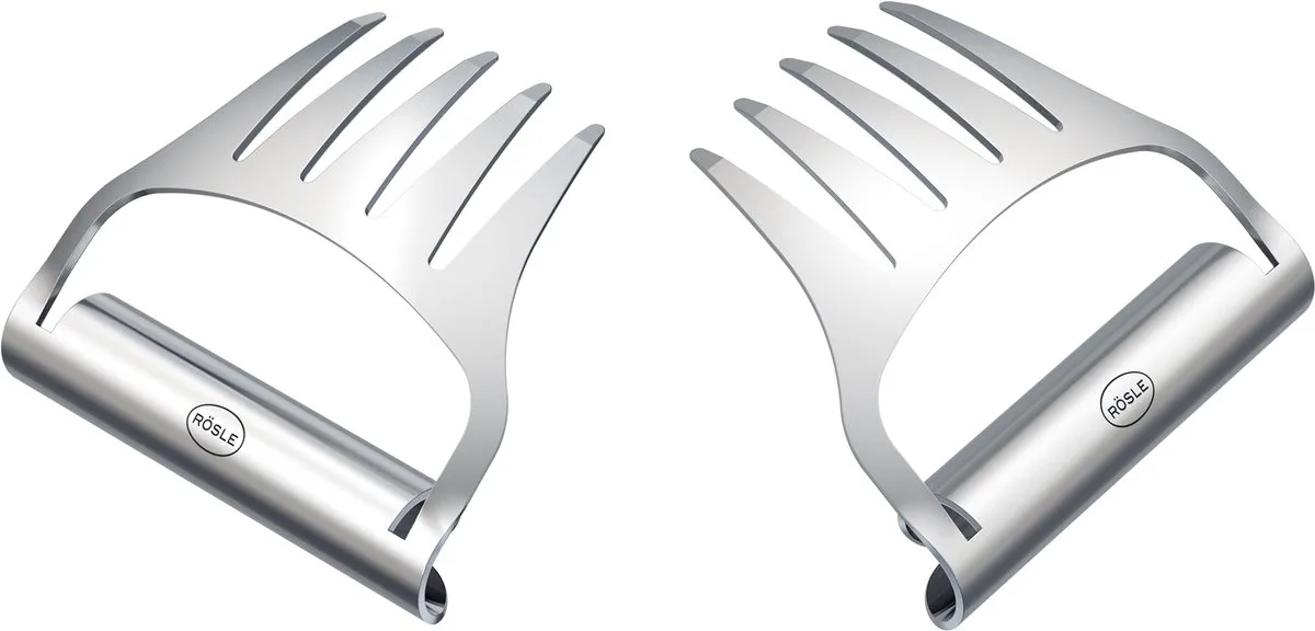 Barbecue - Pulled Pork Forks Set of 2 Pieces van Rösle in Zilver – productfoto
