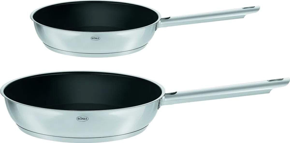 Elegance Koekenpannenset - 2 Stuks - 20 cm - 28 cm by Rösle in Silver – product photo
