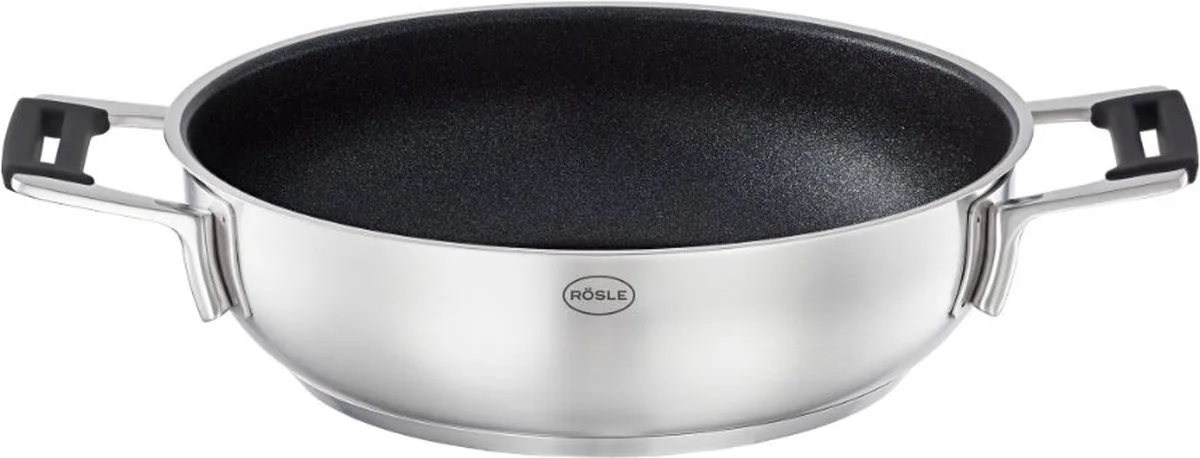 Hapjespan, 24 cm, ProResist Non-Stick van Rösle in Zilver – productfoto