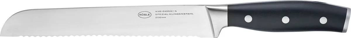 Traditionele Broodmes - RVS/Kunststof - 20 cm van Rösle in Zwart – productfoto
