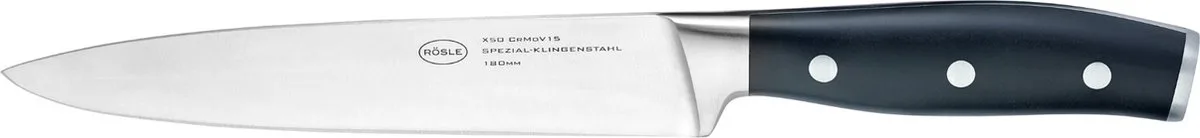 Vleesmes, 18 cm, Geklonken, Kunststof von Rösle in Silber – Produktfoto