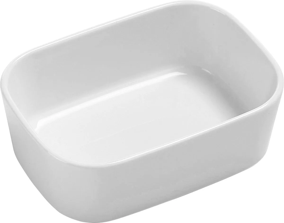 Modula Ovenschaal – Ovenschotel – Versterkt Porselein – Hittebestendig tot 350 Graden – Geschikt voor Oven en Vriezer – Vaatwasmachinebestendig – Scandinavisch Design – Wit – 15 x 11 x 5 cm van Rosti in Wit – productfoto