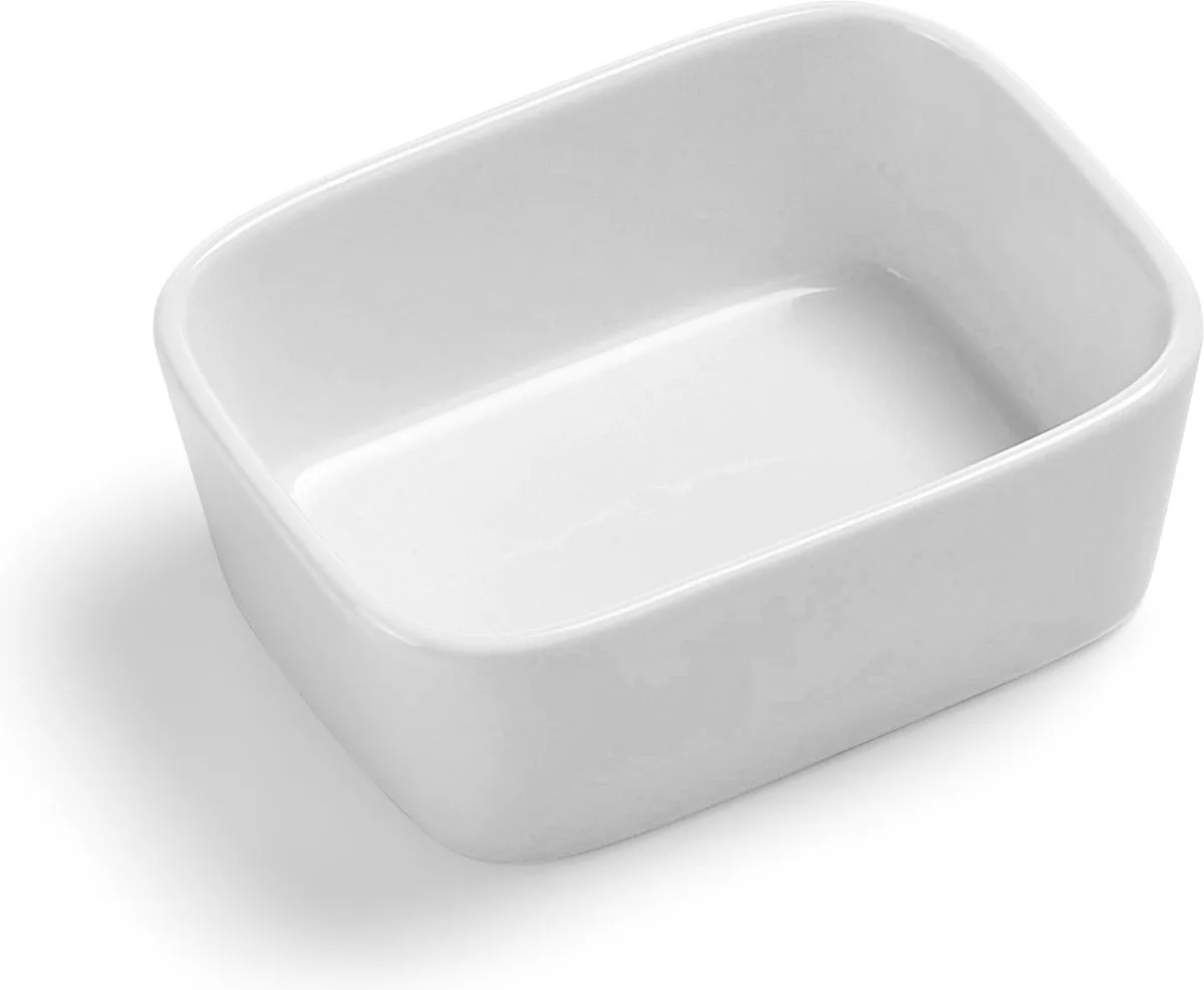Modula Ovenschaal – Ovenschotel – Versterkt Porselein – Hittebestendig tot 350 Graden – Geschikt voor Oven en Vriezer – Vaatwasmachinebestendig – Scandinavisch Design – Wit – 12,5 x 9 x 4,5 cm van Rosti in Wit – productfoto