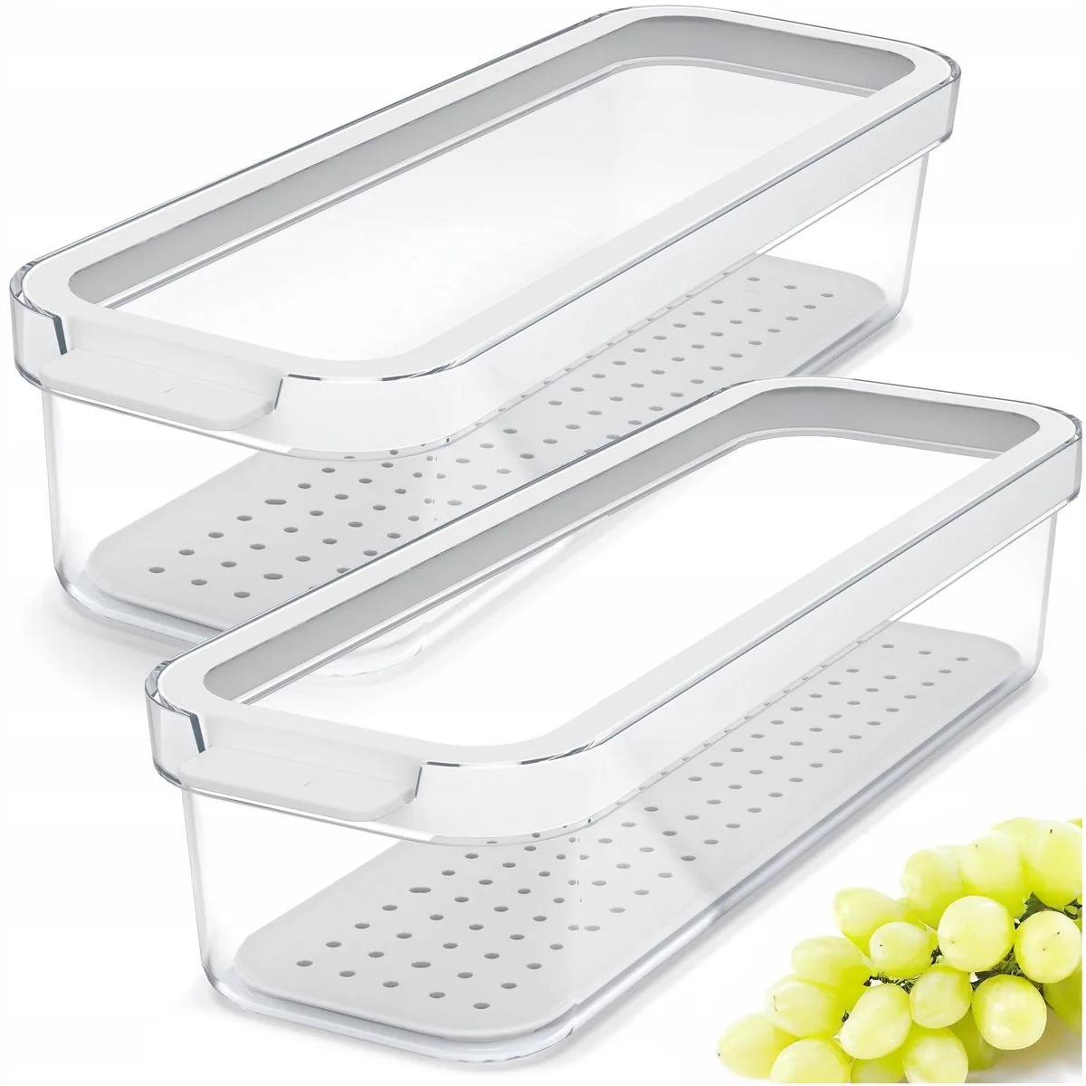 CAUMA Bewaarbakjes Koelkast 2x 1,15L - Kunststof, Stapelbaar by Rotho in Transparent – product photo
