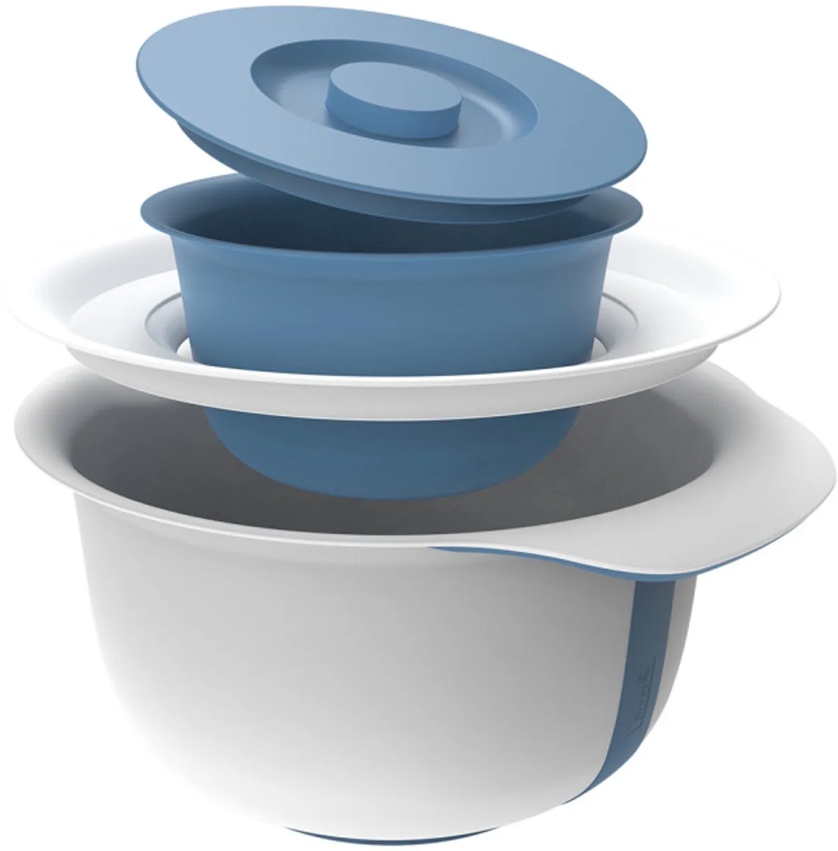Fresh beslagkom - met spatdeksel - 4 liter - Horizon blauw von Rotho in Wit blauw – Produktfoto