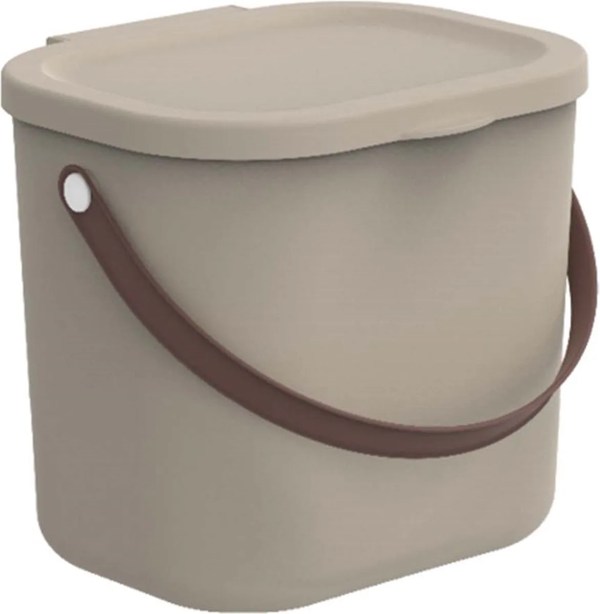Opbergcontainer / Voorraadbus met deksel 6L - Gerecycleerd plastic BPA Vrij de Rotho en Cappuccino – photo produit