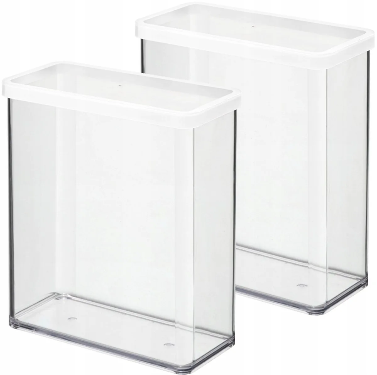 Set 2 Bewaarbakjes voor Droogwaren 3.2L Loft van Rotho in Wit – productfoto
