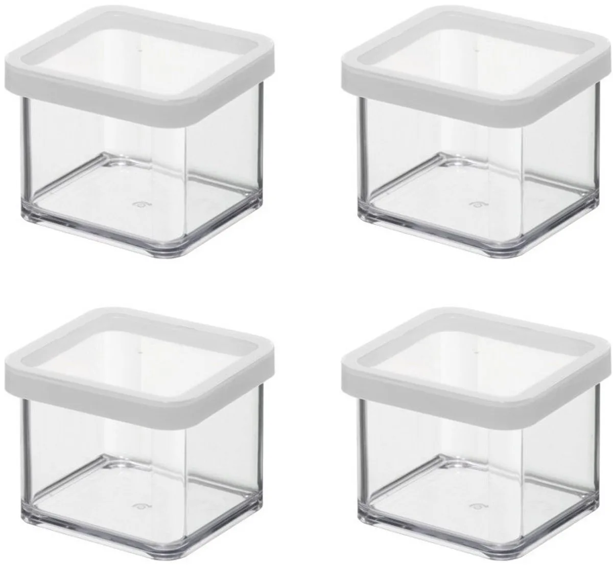 Set van 4 voorraadbussen voor droge voeding – pasta, rijst, meel – Rotho LOFT 0,5 L van Rotho in Transparant – productfoto