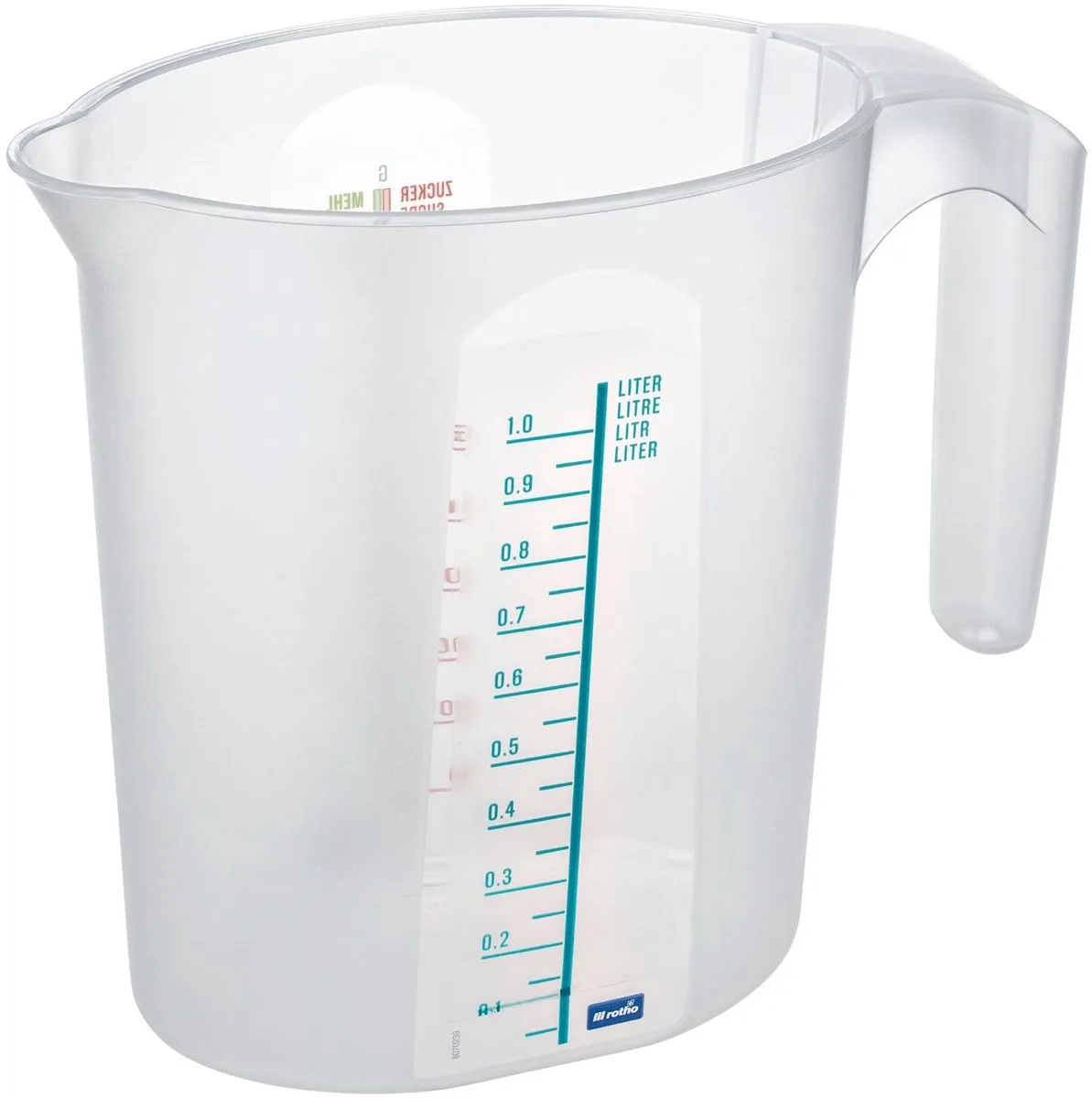 Topline maatbeker - 1 liter -Transparant van Rotho in Wit – productfoto