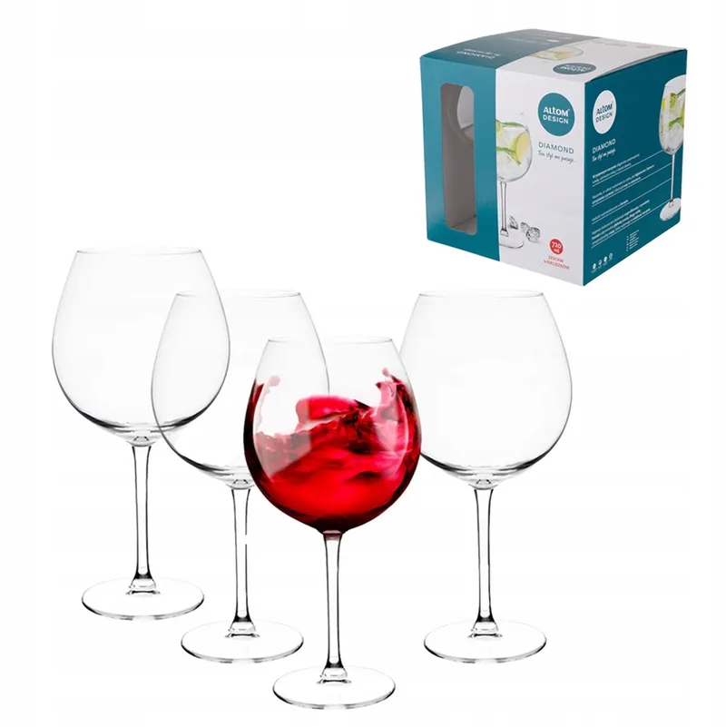 Altom Design Diamond Wijnglazen 720 ml - Set van 4 de Royal Leerdam en Transparent – photo produit