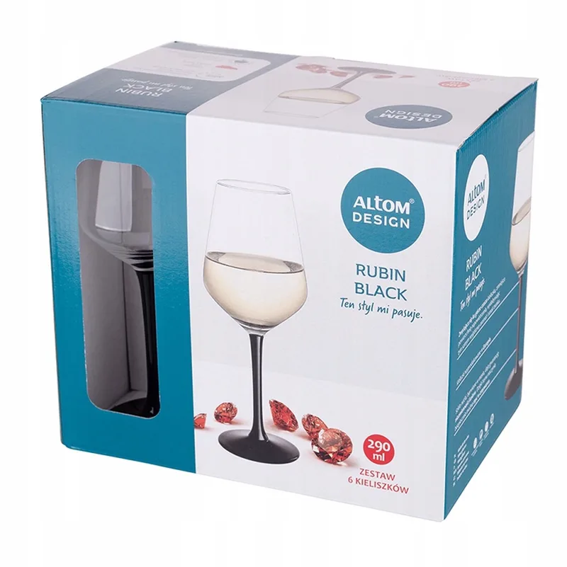 Altom Design Rubin Black Wijnglazen 290 ml - Set van 6 de Royal Leerdam en Noir – photo produit